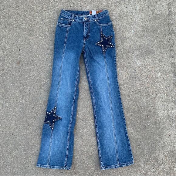 Vintage 90s Lawman boot cut jeans Stars Americana Size 5 - Picture 1 of 4